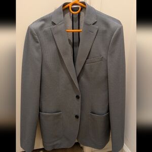 Bar III Men's Blue Herringbone Knit Slim-Fit Sport Coat Size 38R